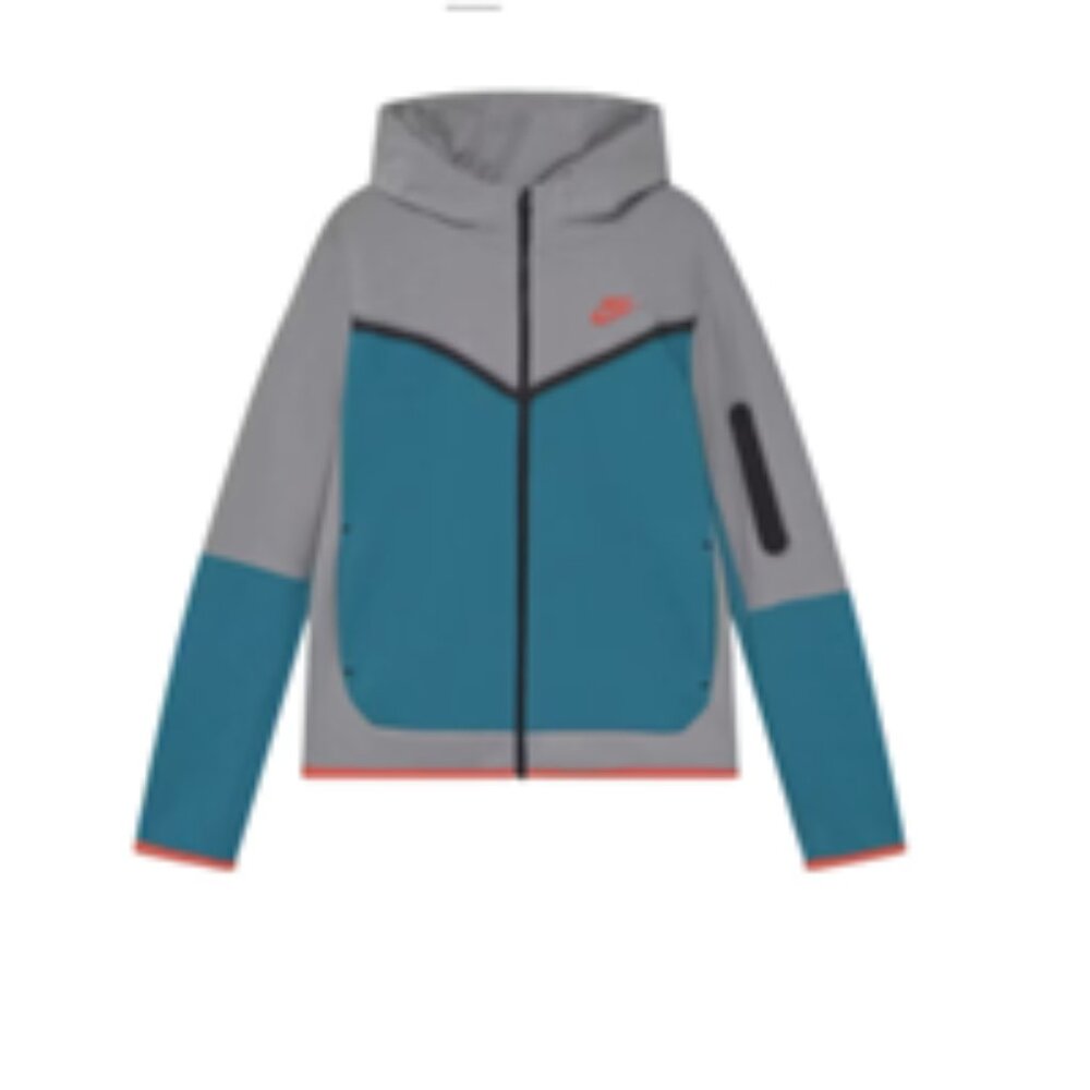 Nike Sportswear Tech Fleece Hoodie Grey/Turquoise/Orange - XXL